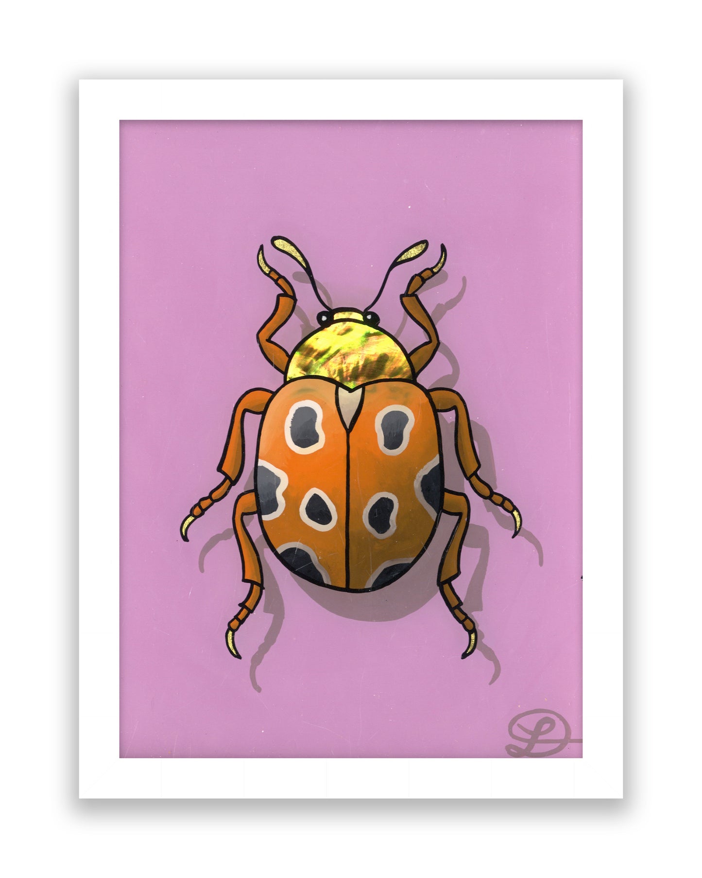 Dung Beetle Original Reverse Glass Painting