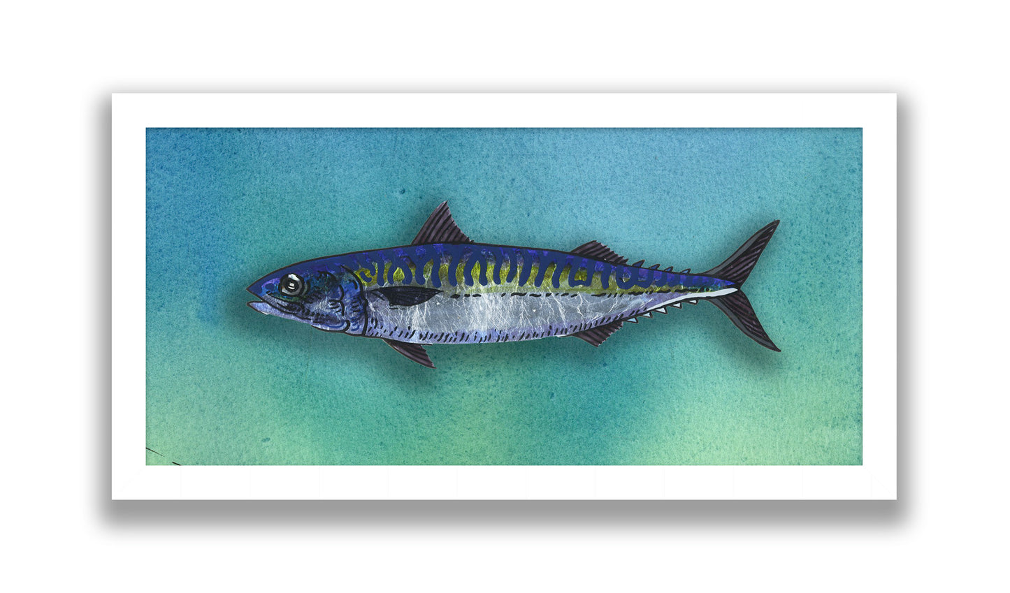 Reverse Glass Painting " Mackerel "