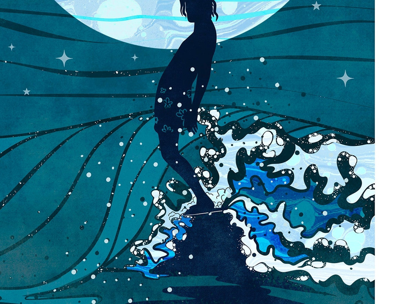 Night Surf Art Print - SaltWalls