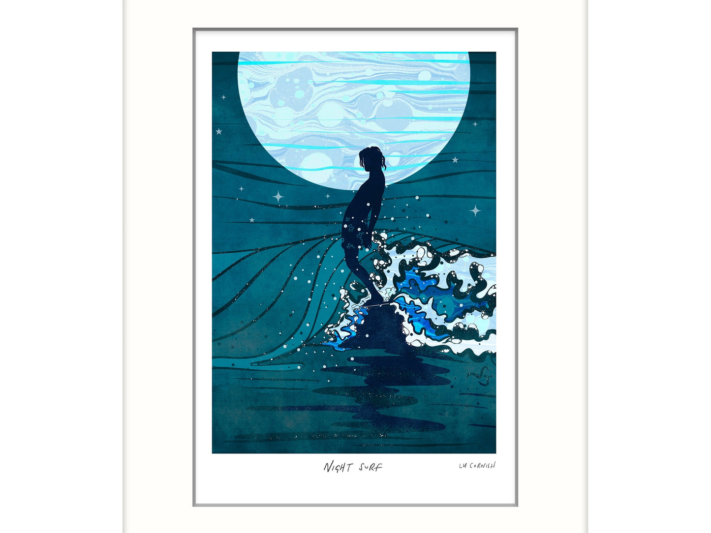 Night Surf Art Print - SaltWalls
