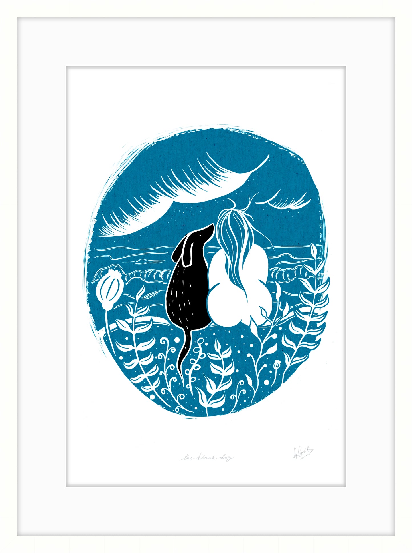 Black Dog Art Print - SaltWalls