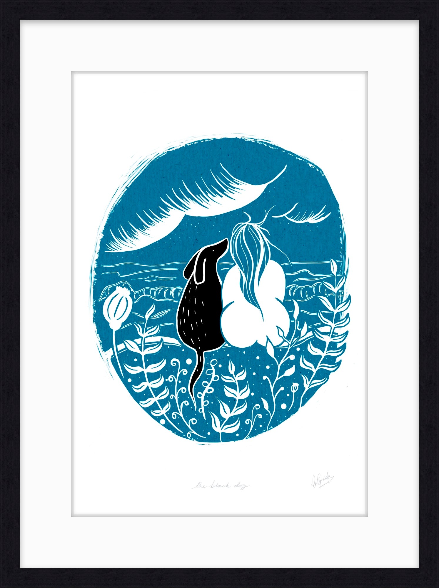 Black Dog Art Print - SaltWalls