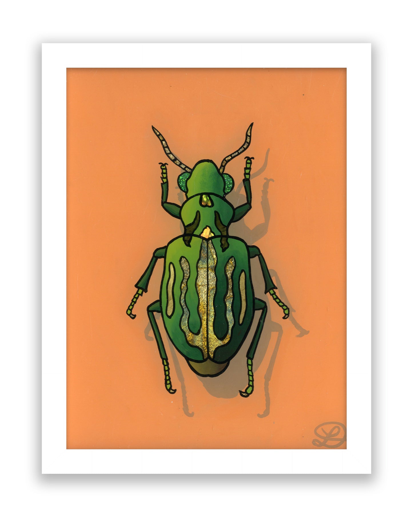 Delta Green Ground Beetle Original Reverse Glass Painting