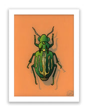 Load image into Gallery viewer, Delta Green Ground Beetle Original Reverse Glass Painting