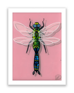 Dragonfly Original Reverse Glass Painting
