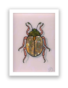 Dung Beetle Original Reverse Glass Painting