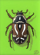 Load image into Gallery viewer, Fiddler Beetle Original Reverse Glass Painting