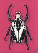 Load image into Gallery viewer, Goliath Beetle Original Reverse Glass Painting