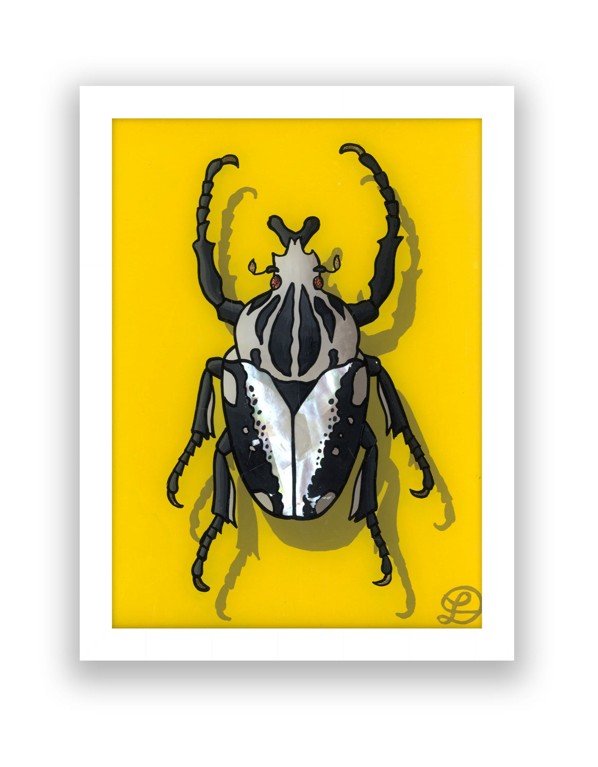 Goliath Beetle Original Reverse Glass Painting