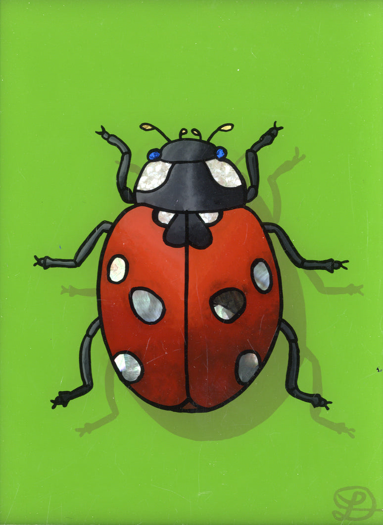 Ladybird Original Reverse Glass Painting