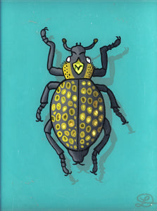 Lily Weevil Original Reverse Glass Painting