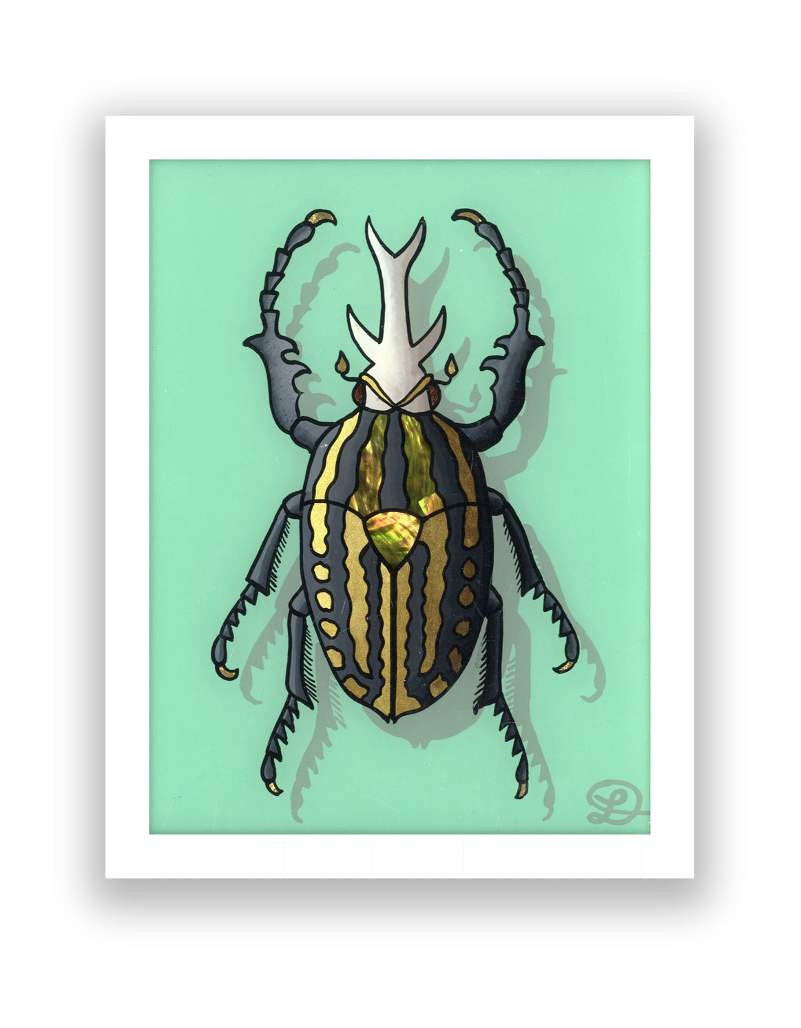 Mecynorhina Savagei Original Reverse Glass Painting