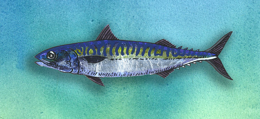 Reverse Glass Painting " Mackerel "