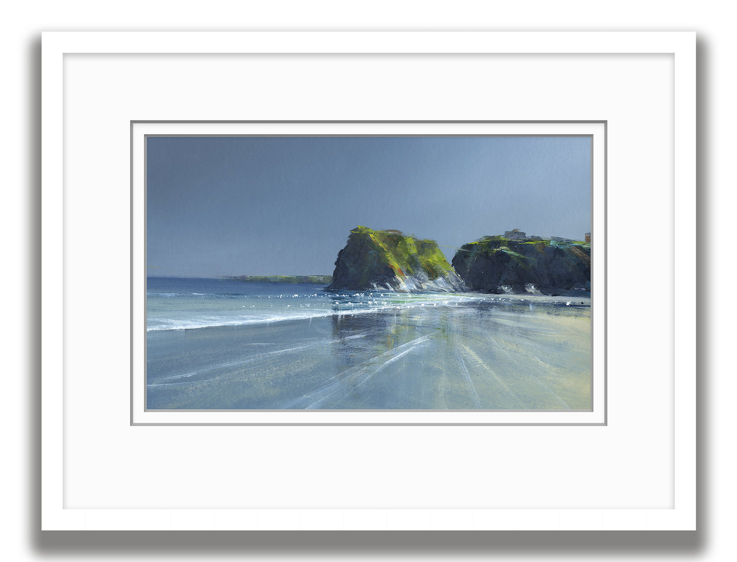 Original Acrylic "Grey Skies over Towan Beach"