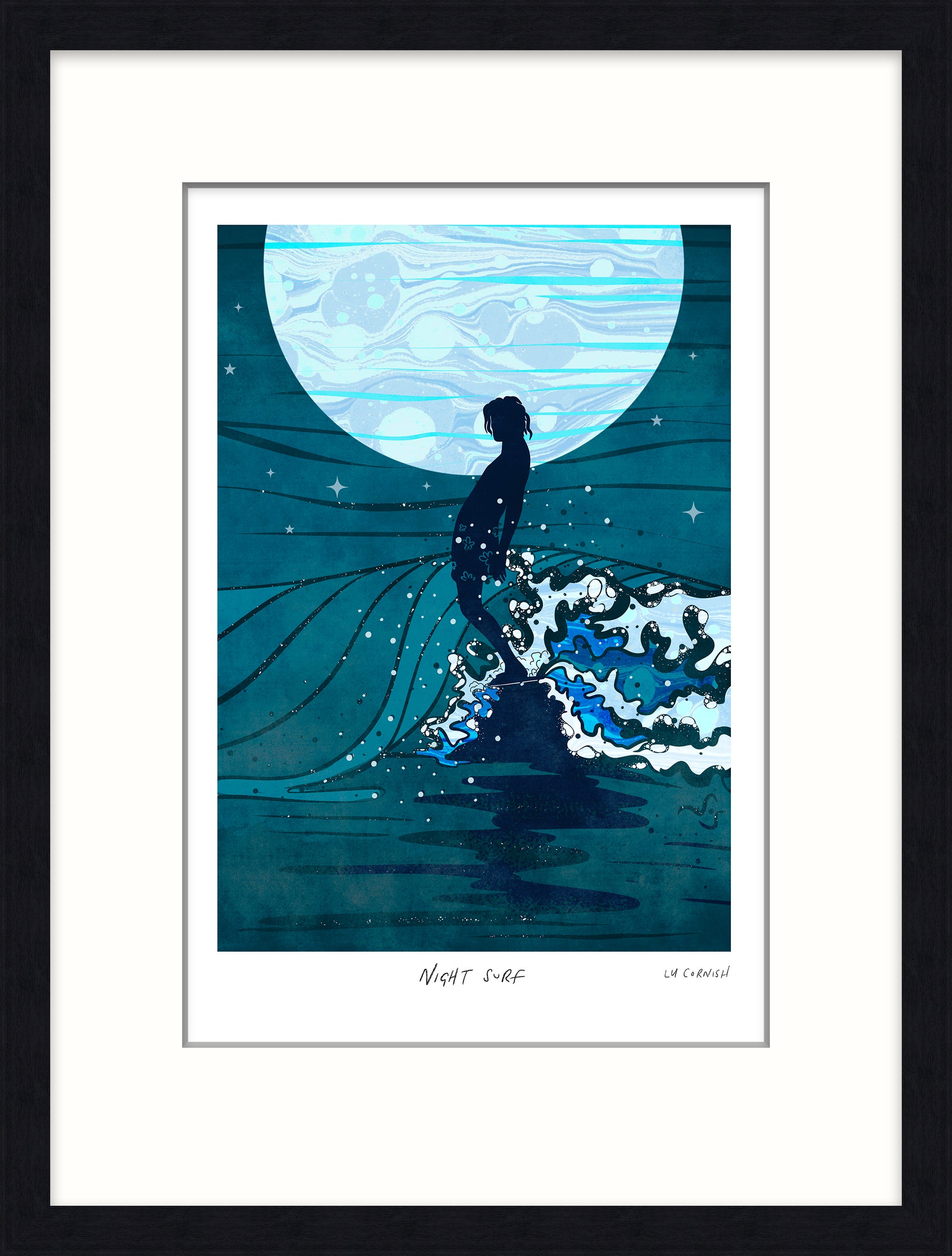 Night Surf Art Print - SaltWalls