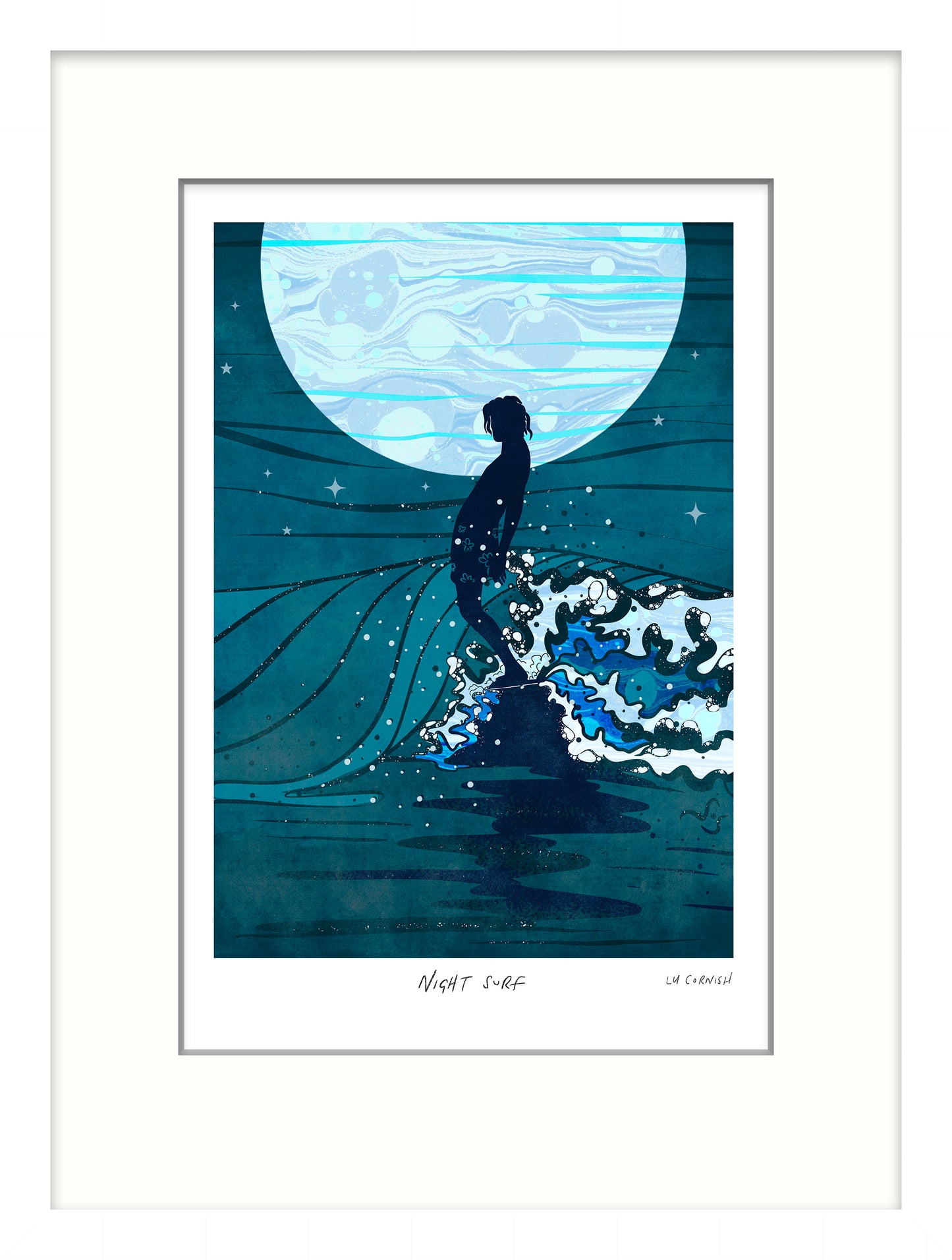 Night Surf Art Print - SaltWalls