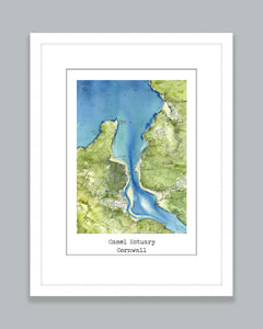 Camel Estuary Map Art Print - SaltWalls