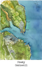 Load image into Gallery viewer, Fowey Map Art Print - SaltWalls
