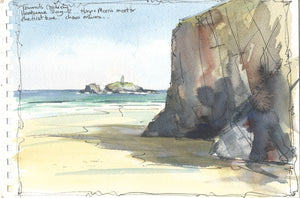 Original Sketch "Across to Godrevy Lighthouse"