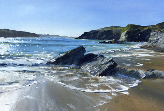 Incoming Tide, Porth Art Card - SaltWalls