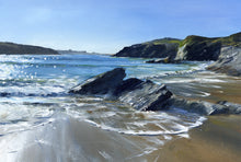 Load image into Gallery viewer, Incoming Tide, Porth Art Card - SaltWalls