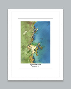 Kynance Cove Map Art Print - SaltWalls