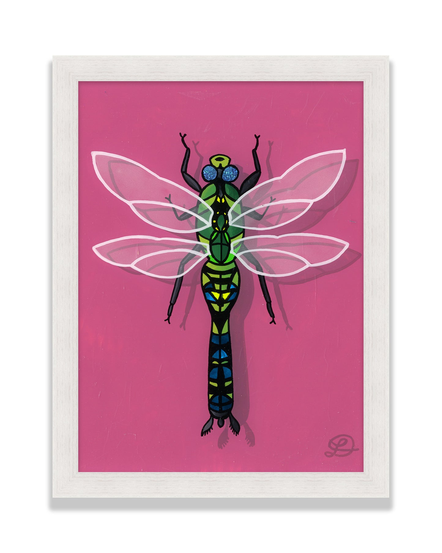 Dragonfly Original Reverse Glass Painting