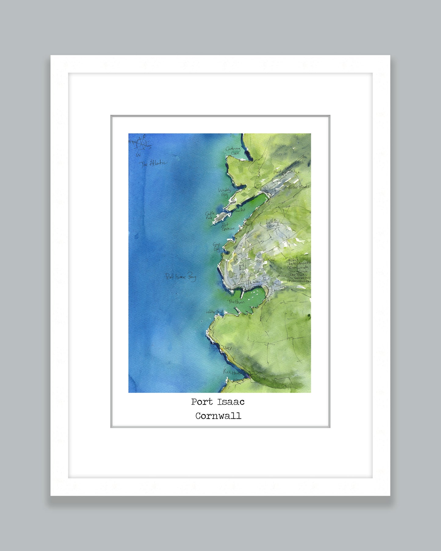 Port Isaac Map Art Print - SaltWalls