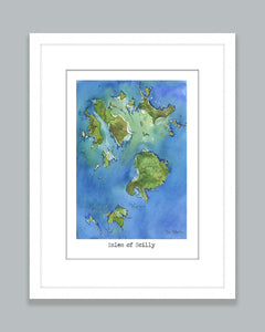 Scilly Isles Map Art Print - SaltWalls