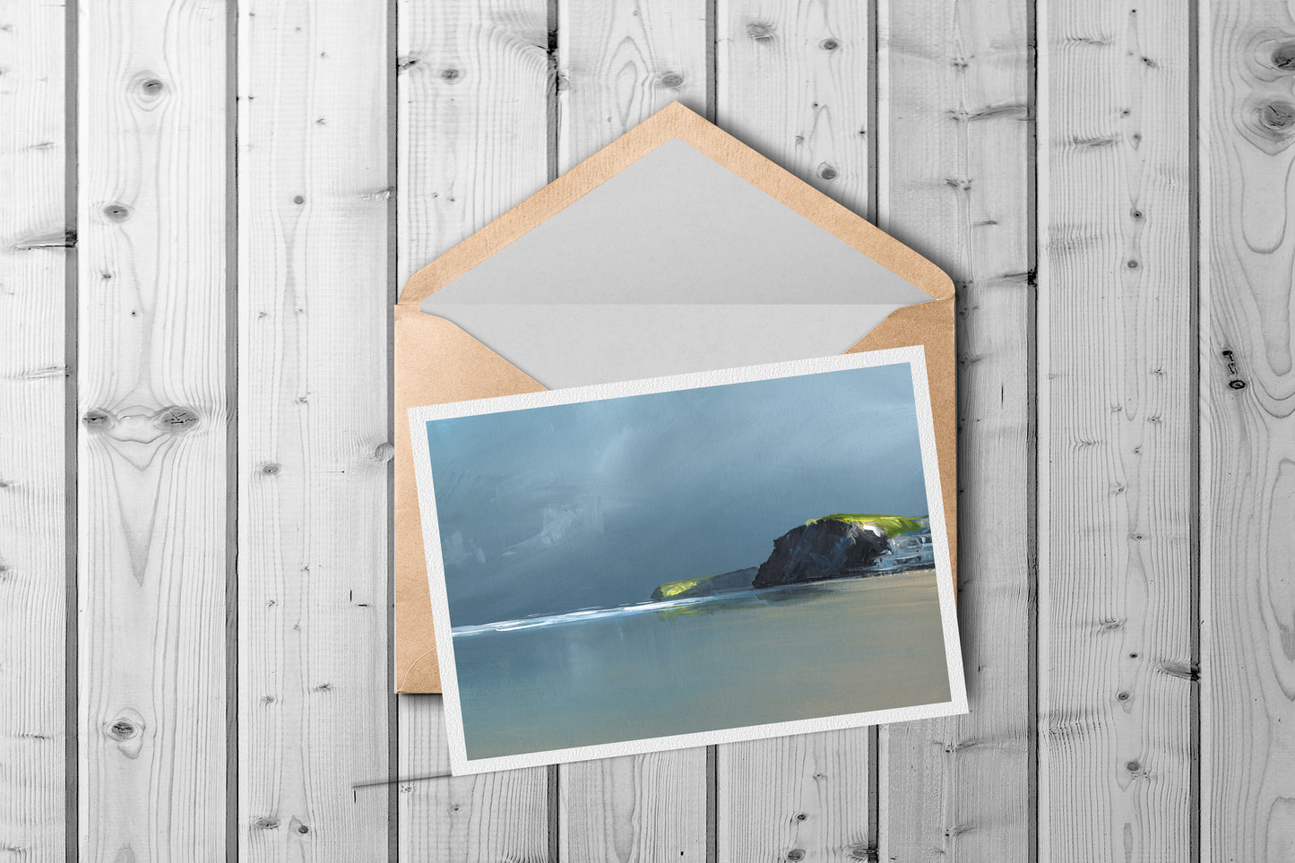 Silver Skies, Watergate Bay Art Card - SaltWalls