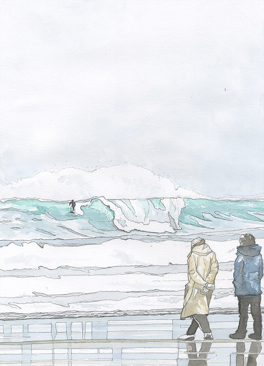 Original Watercolour "Wave Watching 1"