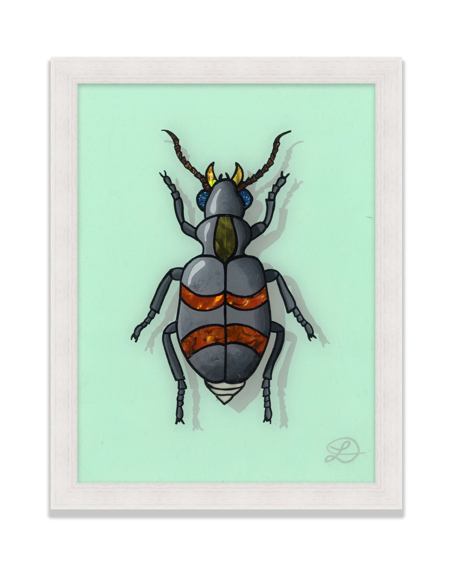 Glow Bug Original Reverse Glass Painting