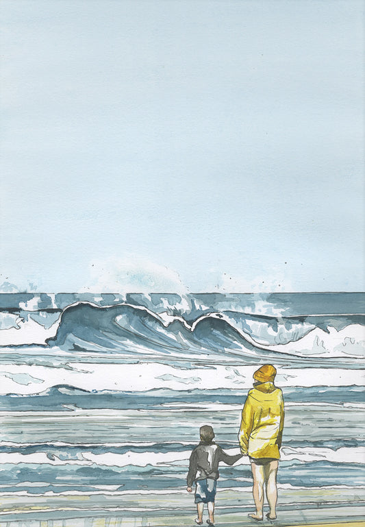 Original Watercolour "Wave Watching 2"