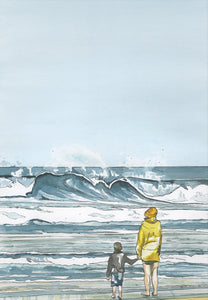 Original Watercolour "Wave Watching 2"